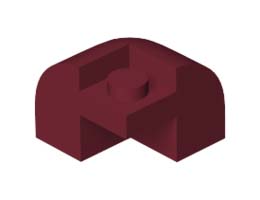 Тухличка с дъга 2X2X1 1/3: {нов тъмно червен}