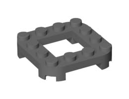PLATE 4X4X2/3, CIRCLE, 2X2 HOLE: {тъмно каменно сив}