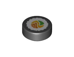 FLAT TILE 1X1, ROUND, NO. 176: {черен}
