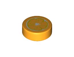 FLAT TILE 1X1, ROUND, NO. 177: {огнено жълто-оранжев}