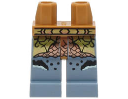 Hips and Sand Blue Legs with Gold and Copper Belt and Loincloth over Scales and Black and Light Aqua Markings Pattern: {умерен нуга}