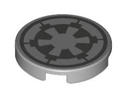 FLAT TILE 2X2, ROUND, NO. 1221: {умерено каменно сив}