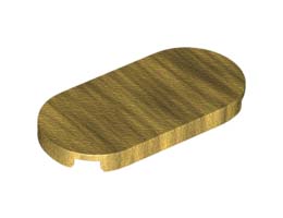 Плоска плочка 2X4 заоблена No. 1: {топло златист}