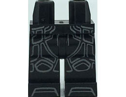 Hips and Legs with Dark Bluish Gray Armor Pattern (Batman): {черен}