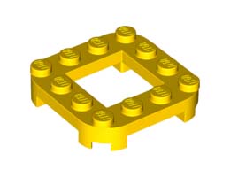 PLATE 4X4X2/3, CIRCLE, 2X2 HOLE: {ярко жълт}