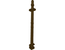 Boat, Mast 2 x 2 x 20 with Holes - Side Aligned x shape Axle Hole : {тъмно кафяв}