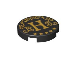 FLAT TILE 2X2, ROUND, NO. 1231: {черен}