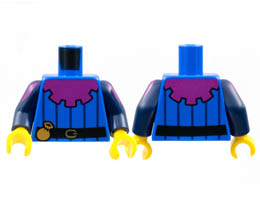 Torso Magenta Mantle, 5 Dark Blue Pinstripes, Black Belt with Pouch Pattern / Dark Blue Arms with Magenta Shoulder Stripes Pattern / Yellow Hands : {ярко син}