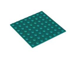 BASE PLATE 8X8, ADHESIVE: {ярко синьо-зелен}