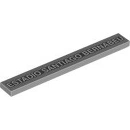 Tile 1 x 8 with White and Silver ESTADIO SANTIAGO BERNABEU Pattern: {умерено каменно сив}