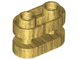 BRICK1X2, ROUNDED, W/ 3.2 SHAFT, NO. 1: {топло златист}