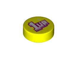 FLAT TILE 1X1, ROUND, NO. 179: {пъстро жълт}