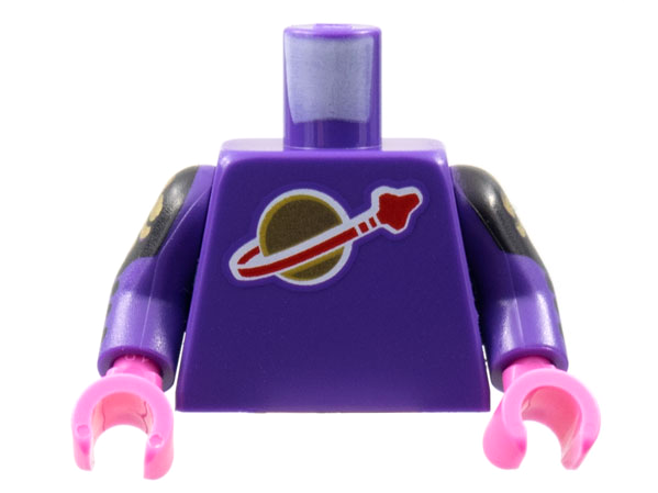 Torso Space Classic Moon with Light Gold Outline Pattern / Dark Purple Arms with Black and Gold Armor / Dark Pink Hands: {светло виолетов}