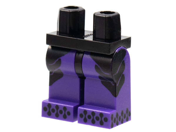 Hips and Dark Purple Legs with Black Side Panels, Connected Dots on Toes Pattern: {черен}