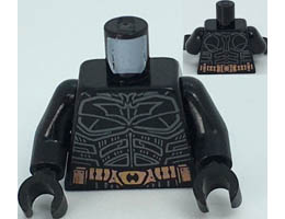 Torso Batman Logo with Body Armor Outline Detailed, Copper Belt Pattern / Black Arms / Black Hands: {черен}