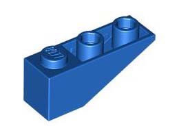 Покривна плочка 1X3/25° инверсна : {ярко син}