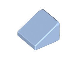 Покривна плочка 1X1X2/3, гладка: {светло кралско син}