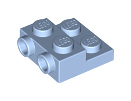 Плочка 2X2X2/3 с 2 хоризонтални стъда: {светло кралско син}