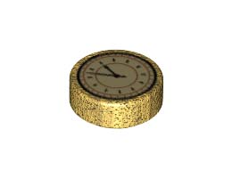 FLAT TILE 1X1, ROUND, NO. 185: {топло златист}