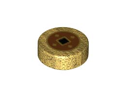 FLAT TILE 1X1, ROUND, NO. 188: {топло златист}