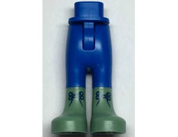 Mini Doll Hips and Trousers with Back Pockets with Sand Green Boots with Dark Blue Laces Pattern - Thin Hinge: {ярко син}