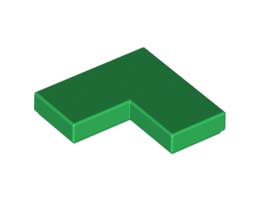 Плоска плочка ъглова 1X2X2: {тъмно зелен}
