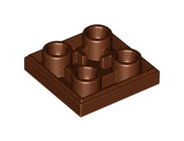Плоска плочка 2X2 инверсна: {червеникаво-кафяв}