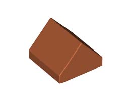Покривна плочка 1X1, 45 градуса, гладка: {тъмно оранжев}