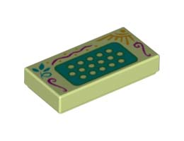 FLAT TILE 1X2, NO. 343: {пролетно жълто-зелен}