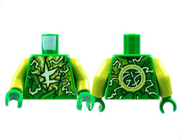 Torso Tunic, Lime and Yellowish Green Energy, Ninjago Logogram L Pattern / Lime Arms / Green Hands: {тъмно зелен}
