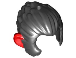 Мини перука с уши No. 6: {черен}