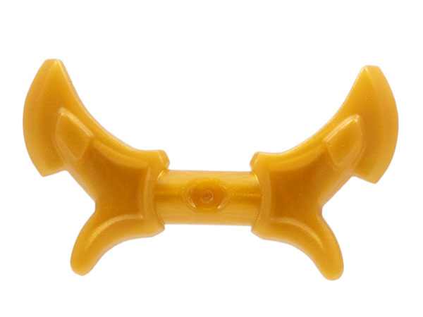 Minifigure, Weapon Hook with Double Blades, Handle Barbs: {топло златист}