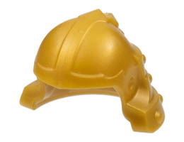 Minifigure, Headgear Helmet Ninja / Samurai without Clip: {топло златист}