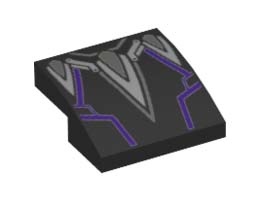 PLATE W. BOW 2X2X2/3, NO. 55: {черен}