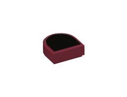 FLAT TILE 1X1, 1/2 CIRCLE, NO. 35: {нов тъмно червен}