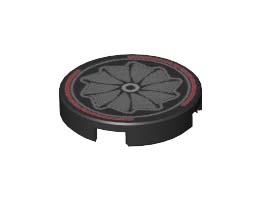 FLAT TILE 2X2, ROUND, NO. 1232: {черен}