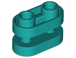 BRICK1X2, ROUNDED, W/ 3.2 SHAFT, NO. 1: {ярко синьо-зелен}