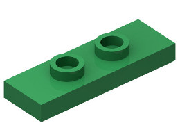 Плочка 1X3 с 2 пъпки : {тъмно зелен}