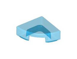 1/4 CIRCLE TILE 1X1: {прозрачно син}