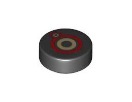 FLAT TILE 1X1, ROUND, NO. 202: {черен}