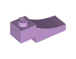 Тухличка 1X3, с външна полуарка, със срез: {лавандулов}