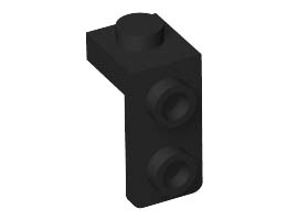 PLATE 1X1, W/ 1.5 PLATE 1X2, DOWNWARDS: {черен}