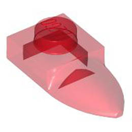 PLATE 1X1, W/ TOOTH: {прозрачно червен}