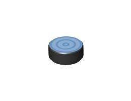 FLAT TILE 1X1, ROUND, NO. 198: {черен}