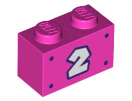 BRICK 1X2, NO. 81: {ярко пурпурен}