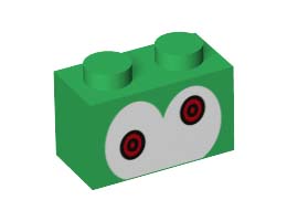 BRICK 1X2, W/ 2 KNOBS, NO. 2: {тъмно зелен}