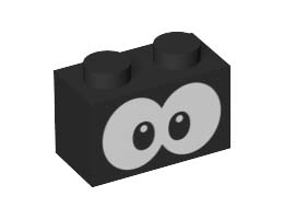 BRICK 1X2, NO. 85: {черен}