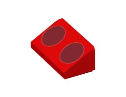ROOF TILE 1X2X2/3, NO. 33: {ярко червен}