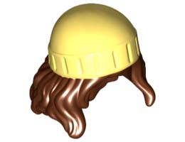 MINI WIG, W/ HAT, NO. 31: {червеникаво-кафяв}