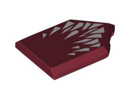 FLAT TILE 2X3, W/ ANGLE, NO. 123: {нов тъмно червен}